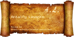Antalfy Levente névjegykártya